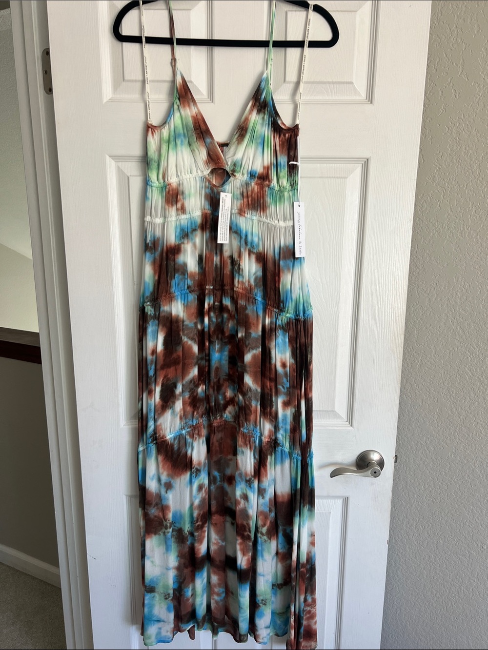 Young Fabulous & Broke Brown, Blue & Green Tie-Dye Maxi Dress